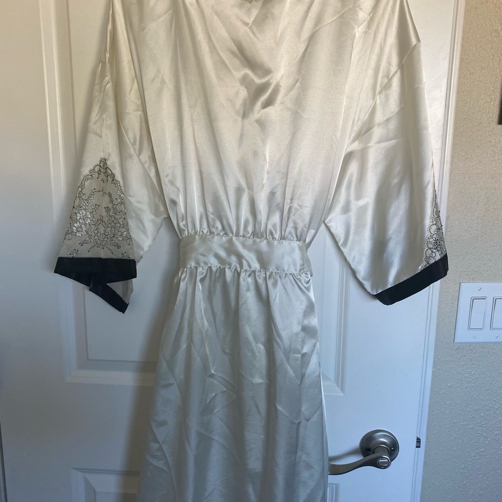 White robe with lace